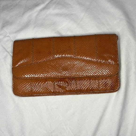 Vintage Pedder Red - Snakeskin Orange Clutch - Picture 1 of 5